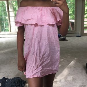 Pink & white striped dress